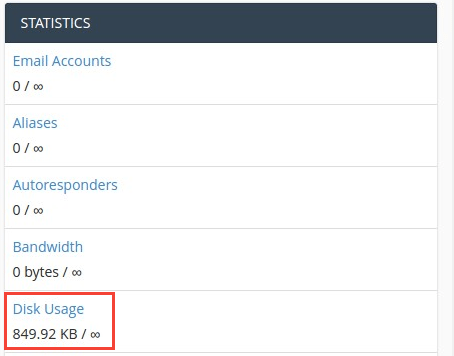 Info statistik penggunaan disk