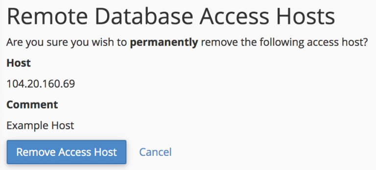 Konfirmasi hapus host