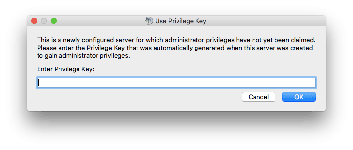 Masukkan privileged key di TeamSpeak3 client