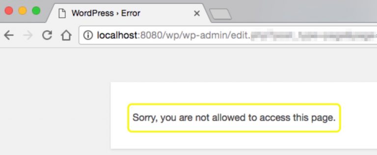 Error "Sorry, You are not allowed to access this page" di WordPress