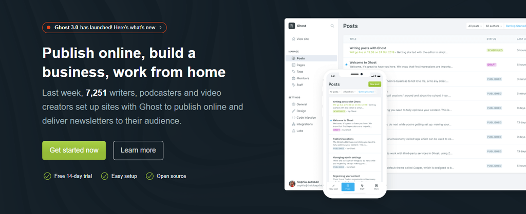 Ghost sebagai blogging platforms terbaik