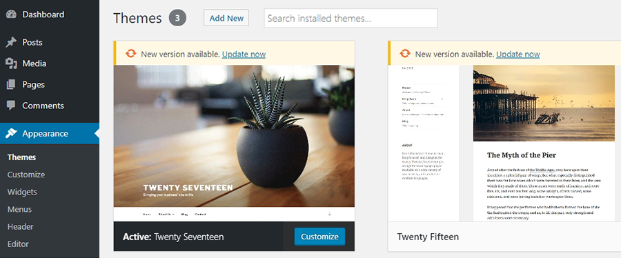 Tema standar WordPress