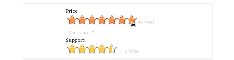 Custom field untuk sistem peringkat berbasis bintang (star)