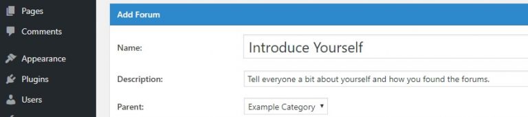 Mengonfigurasikan forum baru