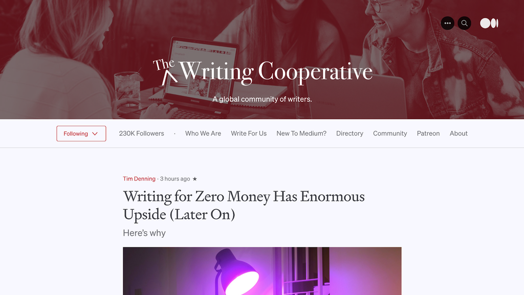 The Writing Cooperative reverse blog