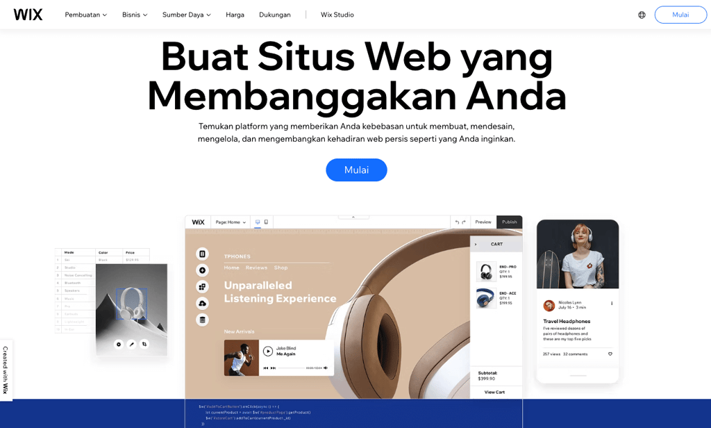 homepage Wix