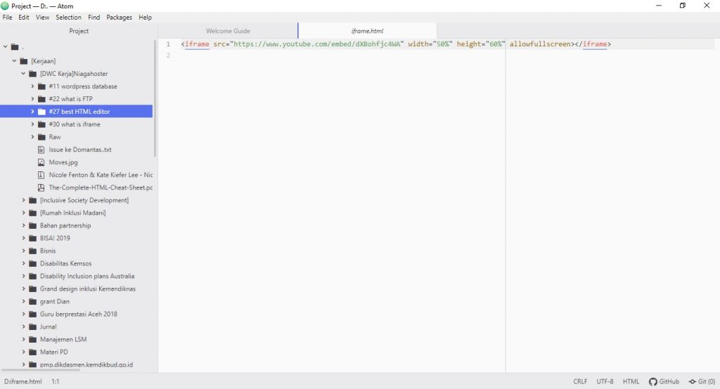 Atom: html editor terbaik