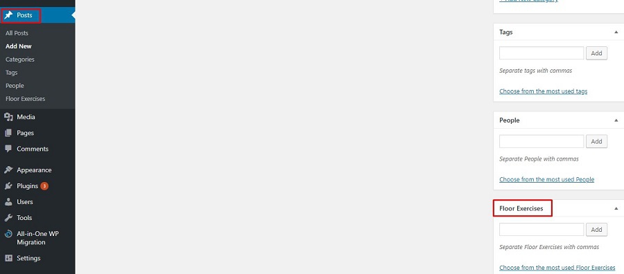 taksonomi wordpress tentang floor exercise