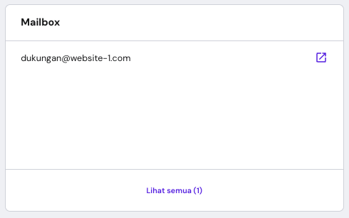 Ikon panah untuk mengakses webmail Hostinger dari hPanel