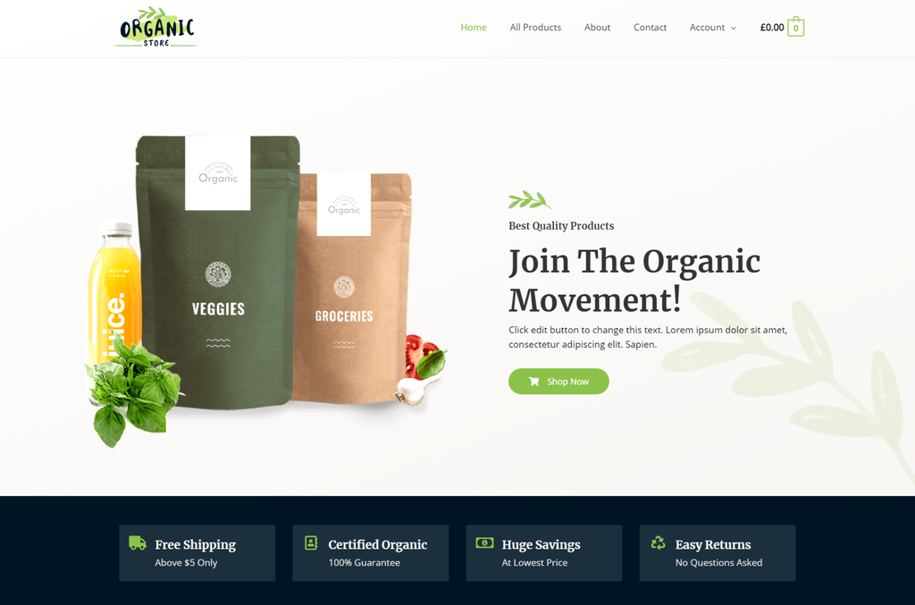 Theme toko online WordPress Astra