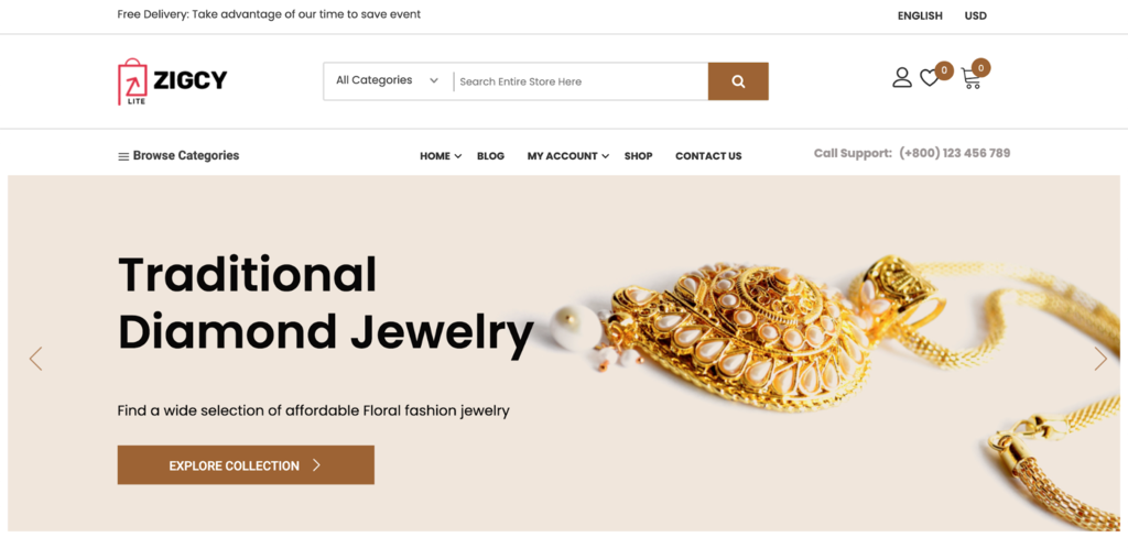 WooCommerce template Zigcy Lite