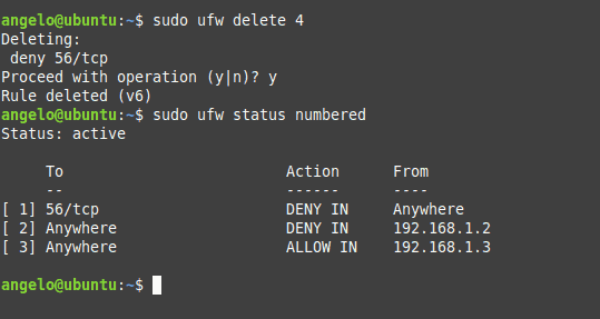 daftar rule ufw untuk firewall ubuntu