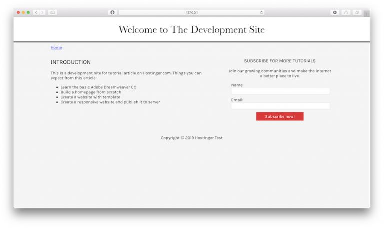 hasil final tampilan web