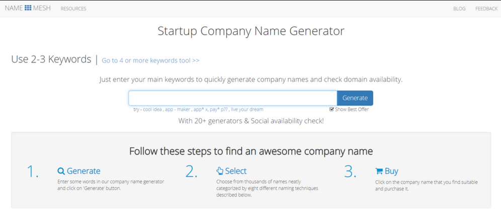 generator nama bisnis namemesh