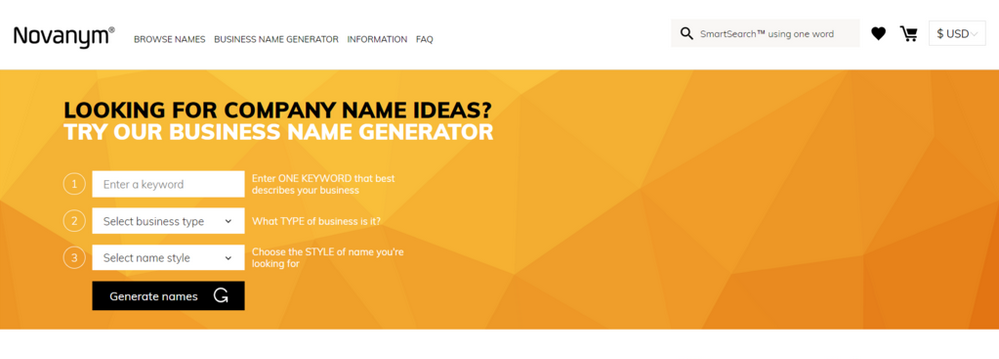 banner novanym business name generator