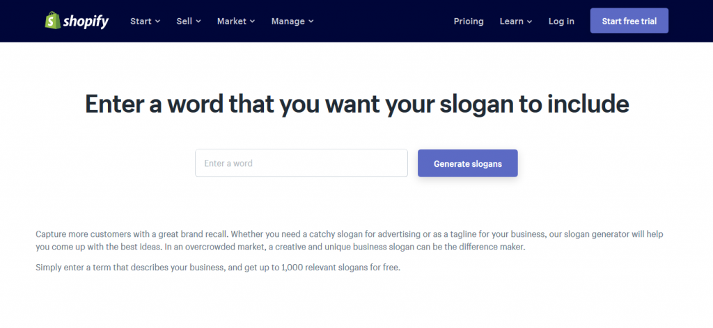 pembuat slogan shopify