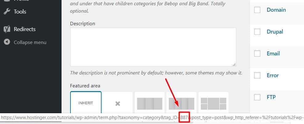 tanda merah adalah post id wordpress Anda