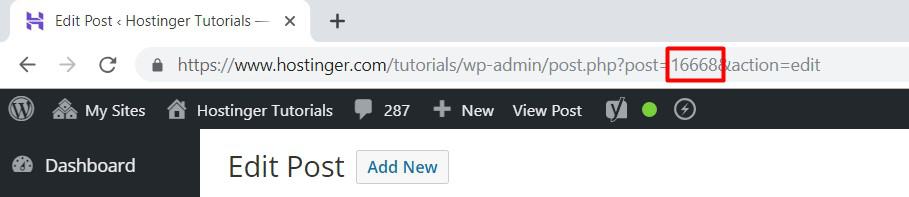 post id Anda adalah angka pada link