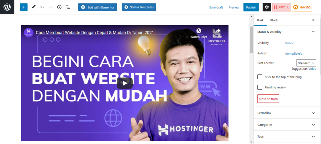 Embed video dengan oEmbed