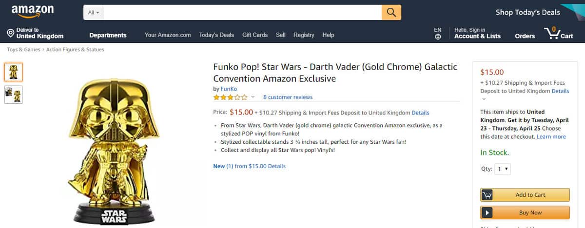 Button di website Amazon