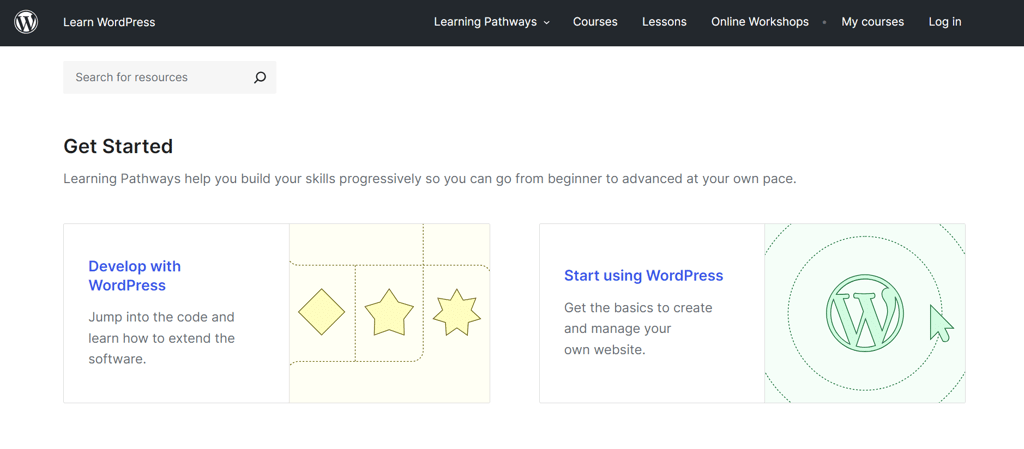 Homepage Learn WordPress