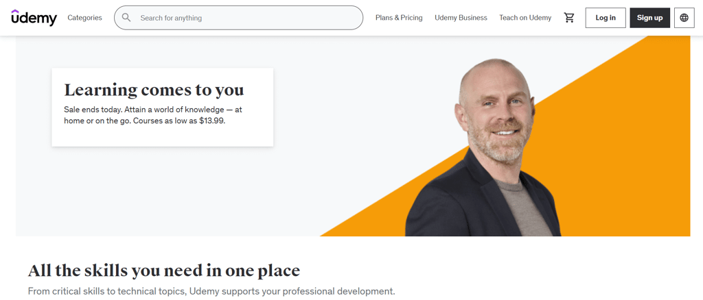 Homepage Udemy