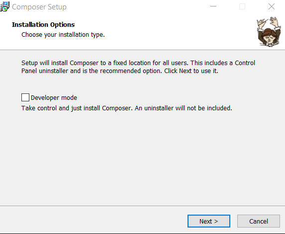 Cara install Composer - Composer Installation Wizard