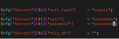 set password dan username