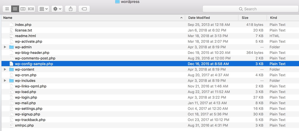 File sample.php wp config