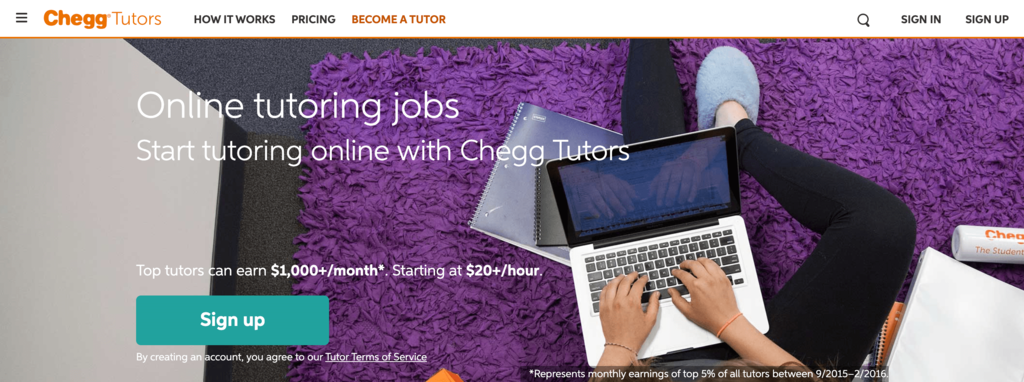 Halaman Chegg Tutors