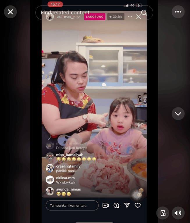 tampilan layar live tiktok