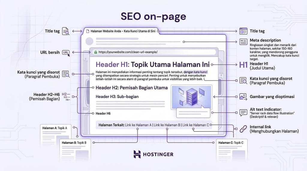 Infografik yang menjelaskan SEO on-page