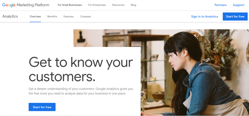 Halaman depan Google Analytics