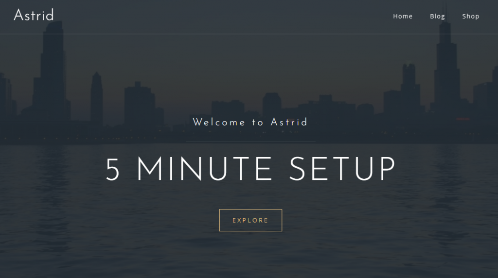 tampilan tema astrid