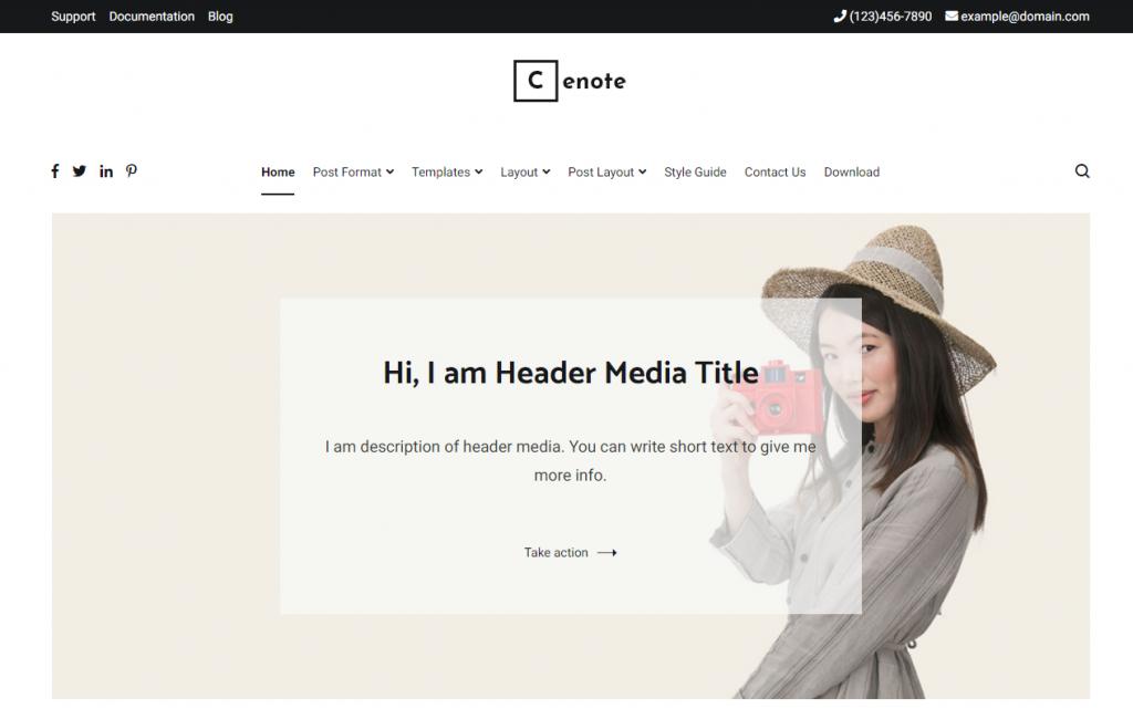 tampilan tema cenote