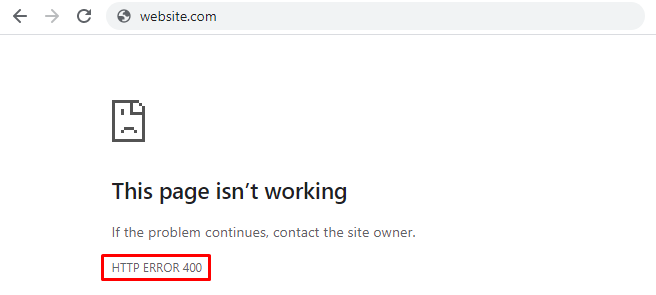tampilan http error 400 di google chrome