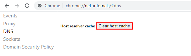 clear host cache chrome