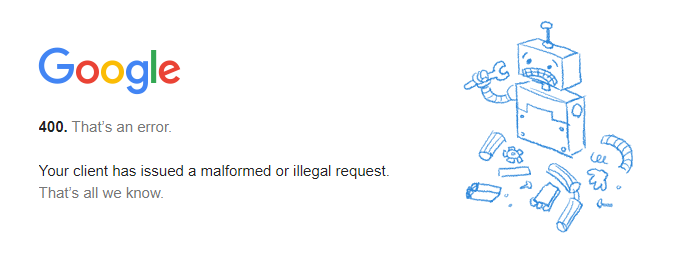 google http 400