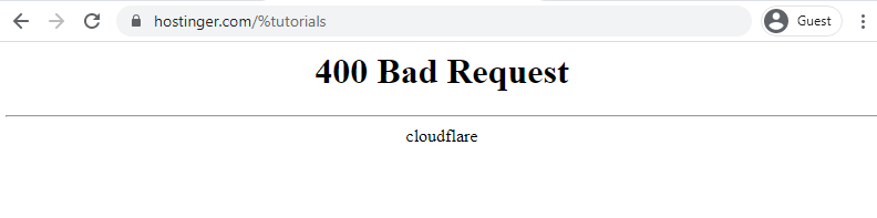 http error 400 bad request