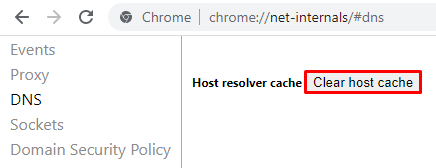 menghapus cache host chrome