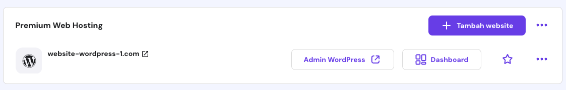 tampilan daftar website wordpress hpanel