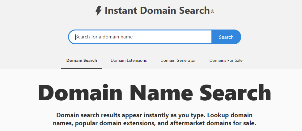 instant domain search
