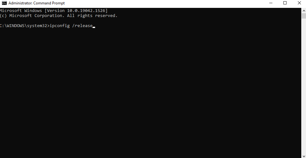 release alamat ip via command prompt