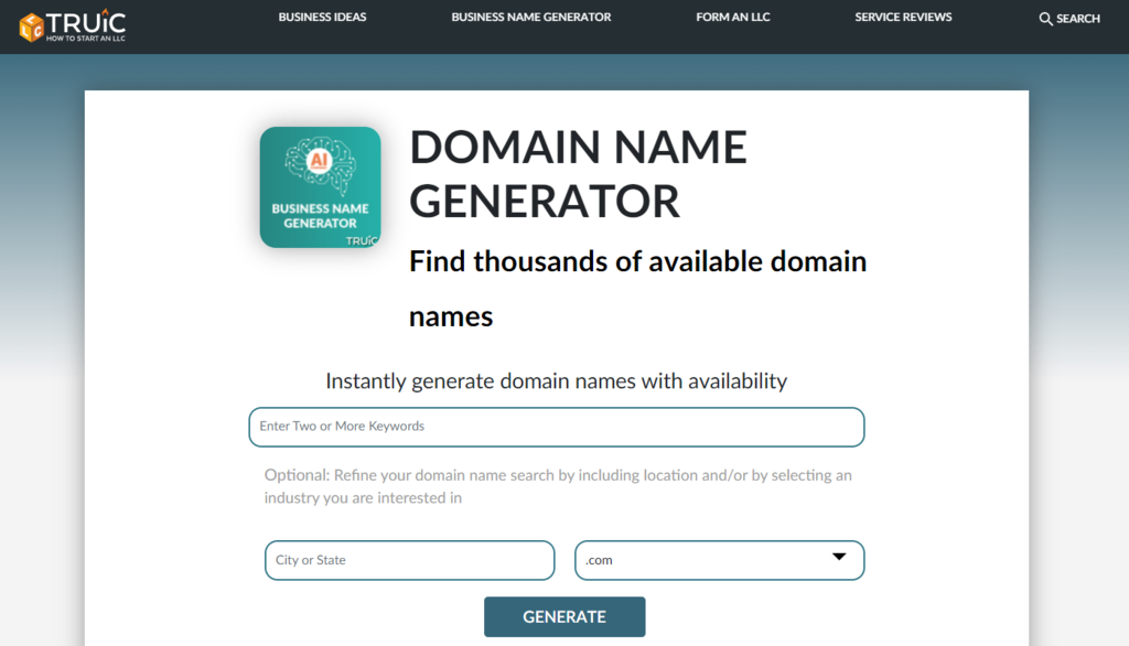 truic domain name generator