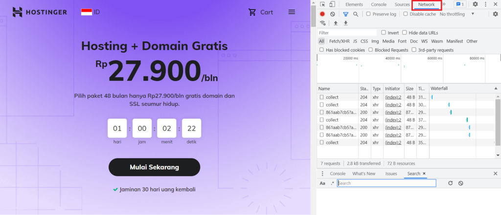 chrome devtools network