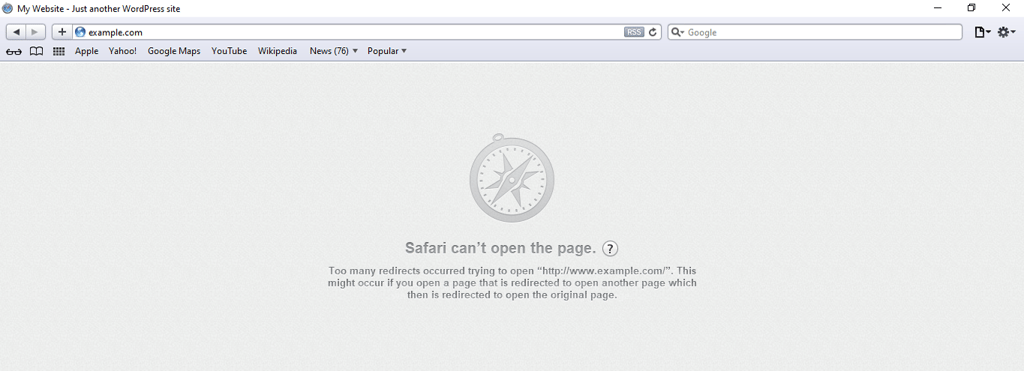 error halaman di safari