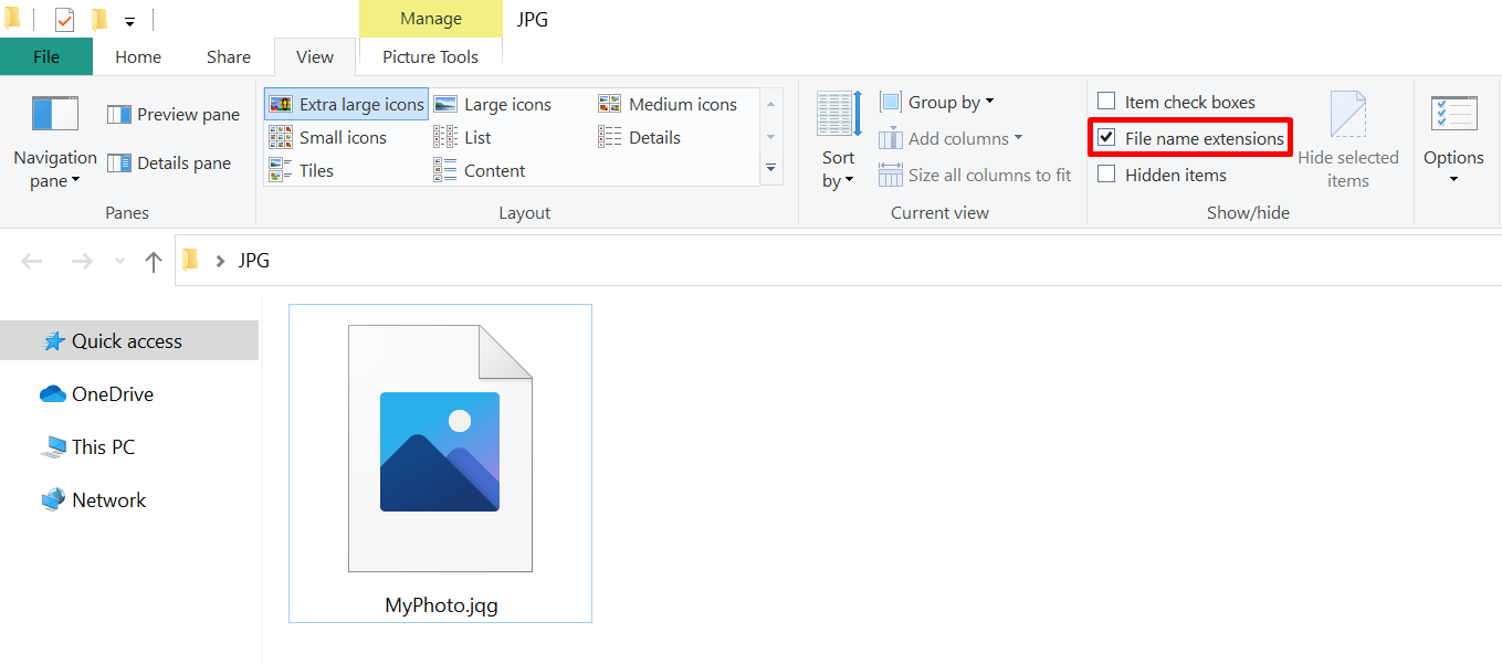 file name extensions