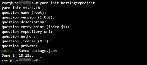 Memulai proyek baru pada Yarn