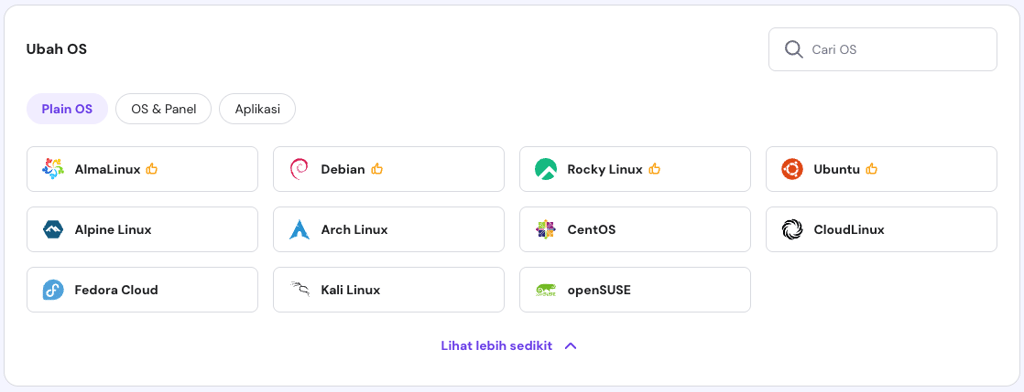 daftar distro linux terbaik yang tersedia dalam pilihan os vps hostinger