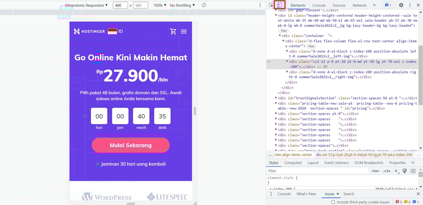 website dengan berbagai resolusi